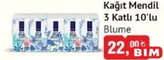 BLUME KAĞIT MENDİL 3 KATLI 10'LU
